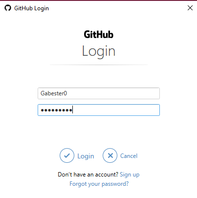 logging into Github